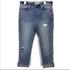 We The Free Distressed Button Fly Boyfriend Jeans